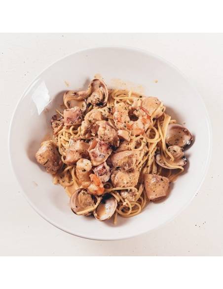 Spaghetti Gambereto Frutti di Mare in San Sebastián | Pizzería La Mina