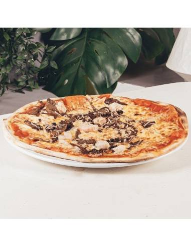 Pizza Crevettes et Champignons à Saint-Sébastien | Pizzería La Mina