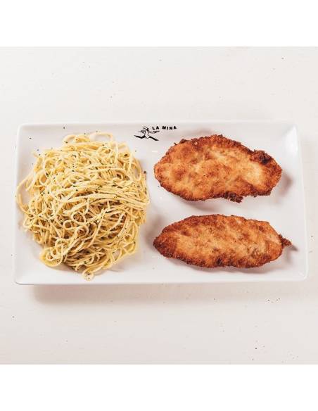 escalope de pollo con guarnicion pizzeria la mina donostia san sebastian