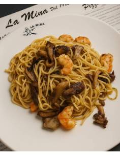 Spaguetti Funghi Pizzeria La Mina, servicio domicilio 943427240